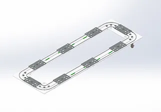 平面双轨，矩形底板链条，环轨300/1000，8/0T，重载