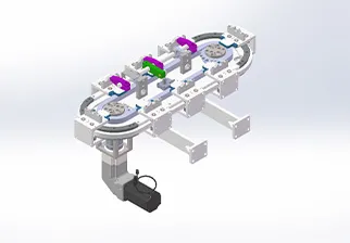 垂直安装，椭圆底板链条，单底双轨，环形导轨255，8/3T，轻载